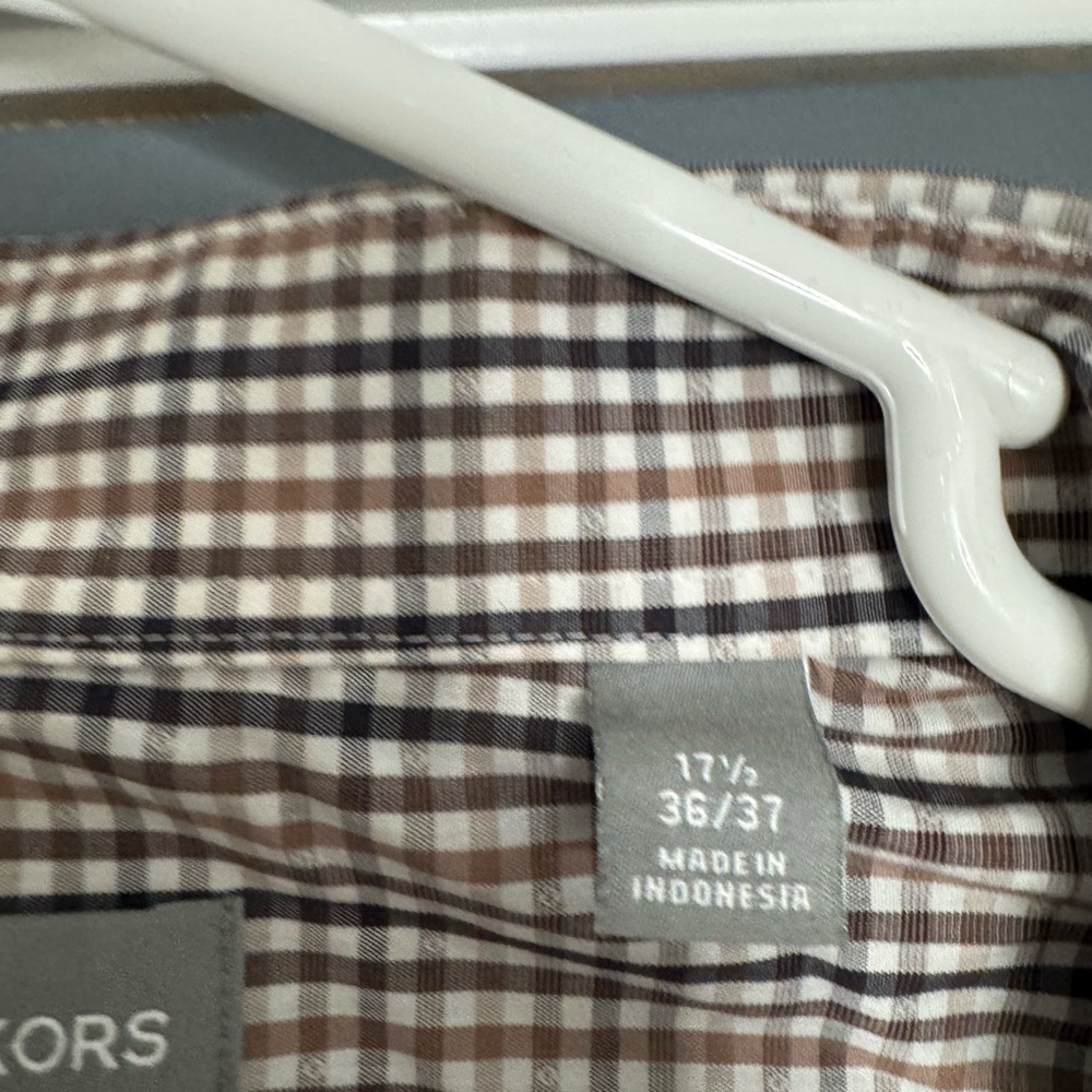 Michael Kors Checkered Shirt in Brown and White